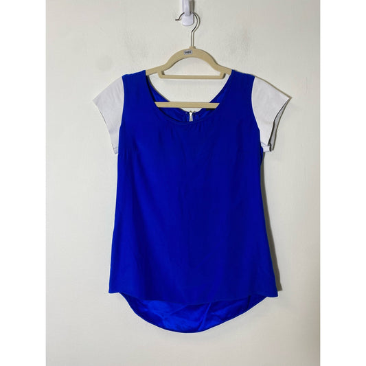Drew Blue Silk Blouse Sz XS