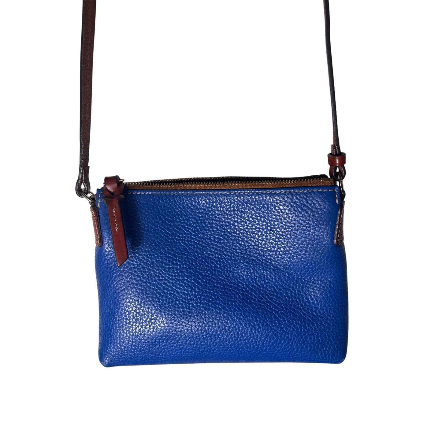Dooney & Bourkey Blue Pebbled Crossbody Bag 9"x7"