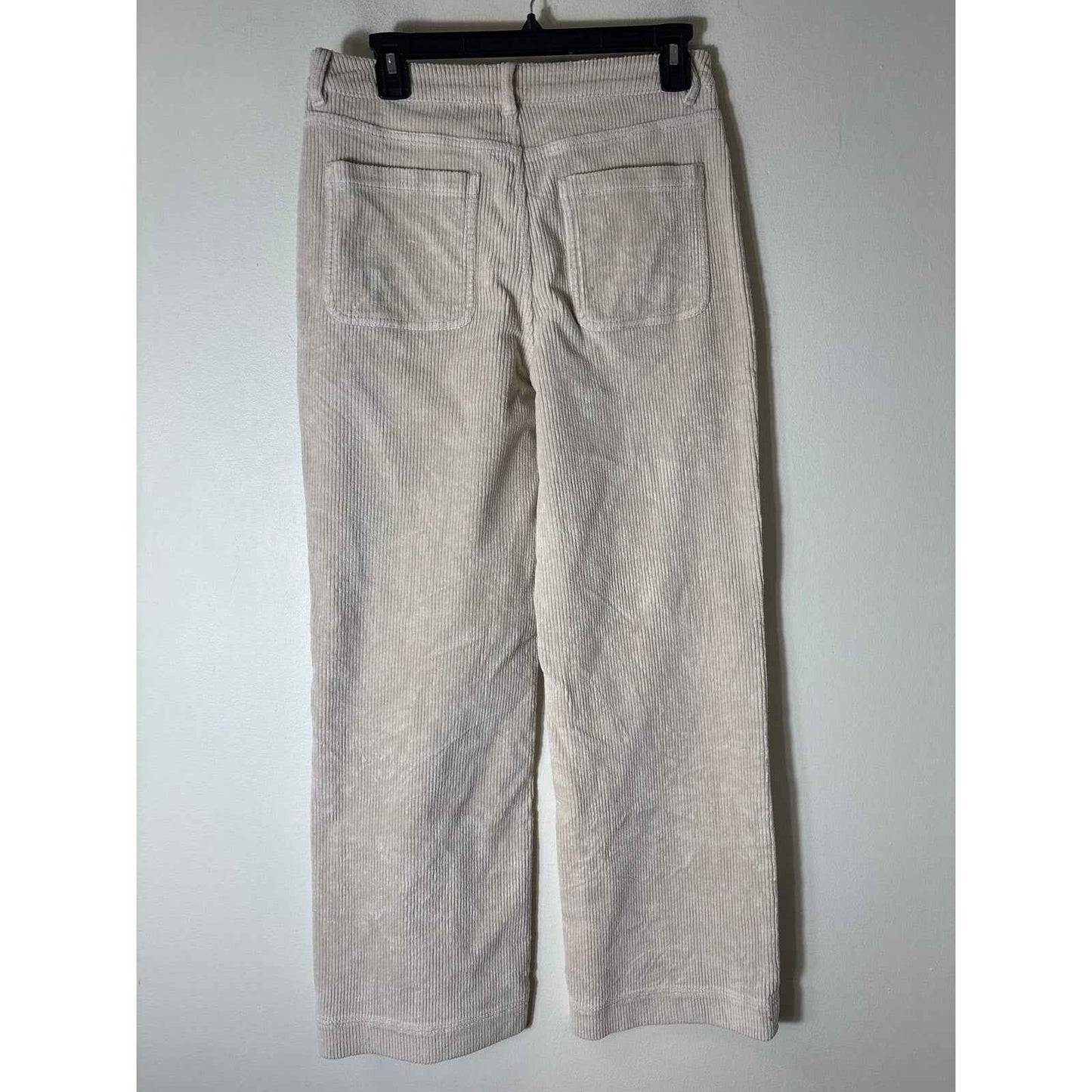 Ann Mashburn Off White Front Pocket Cordoroy Wide Leg Pants Sz 28