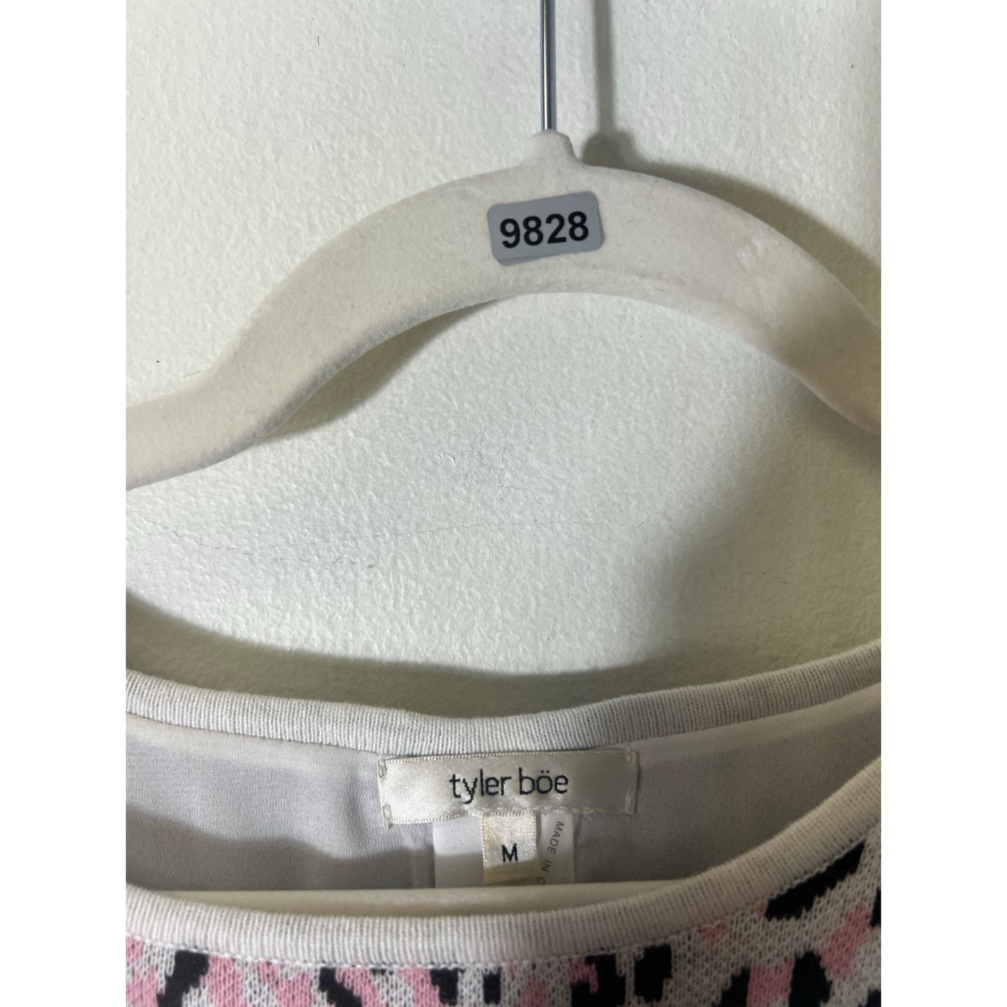 Tyler Boe Pink Black Long Sleeve Open Back Sweater/shirt Sz M