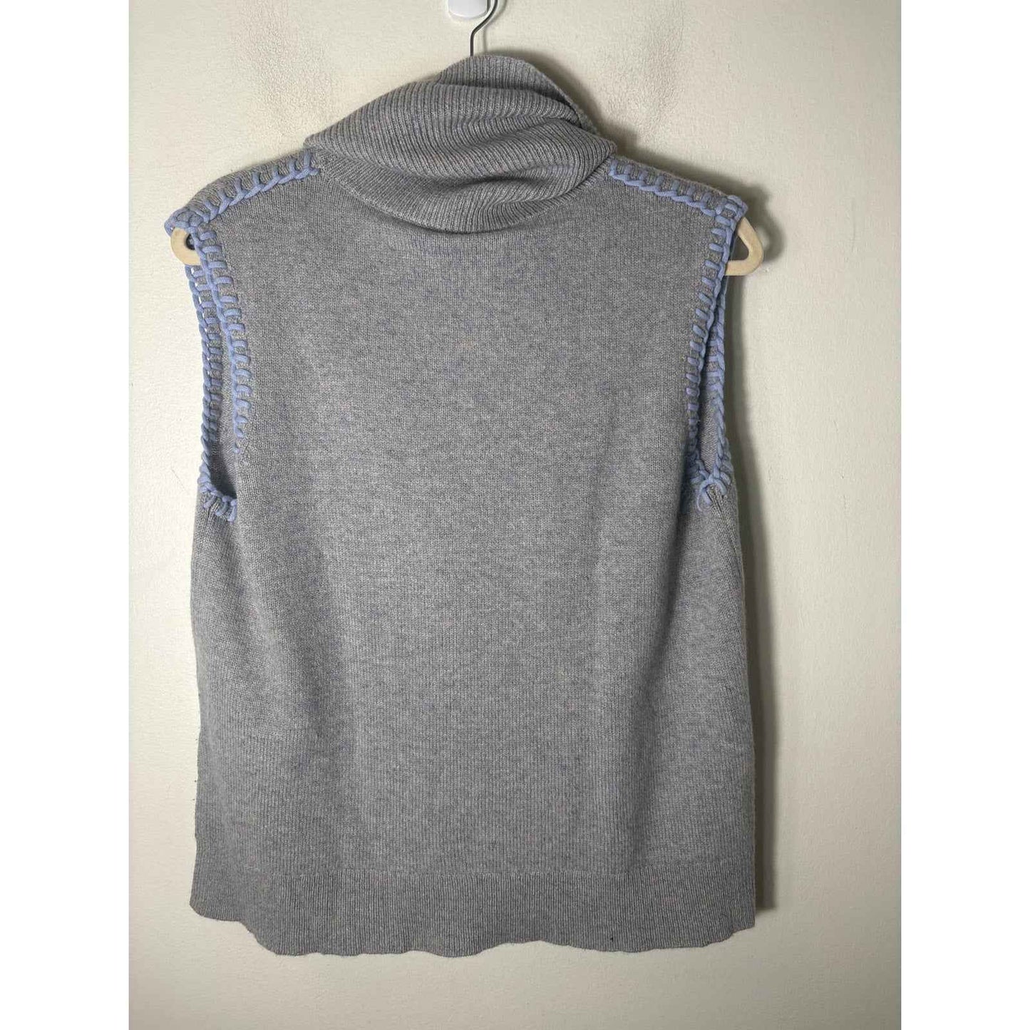 Theory Blue Turtleneck Sleeveless Sweater Sz s
