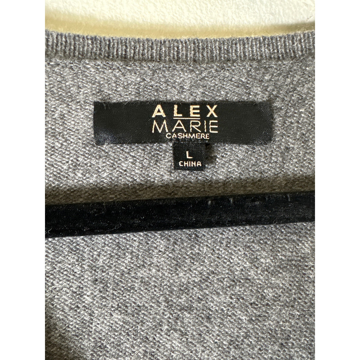 Alex Marie Gray Cashmere Pullover Sweater Sz L