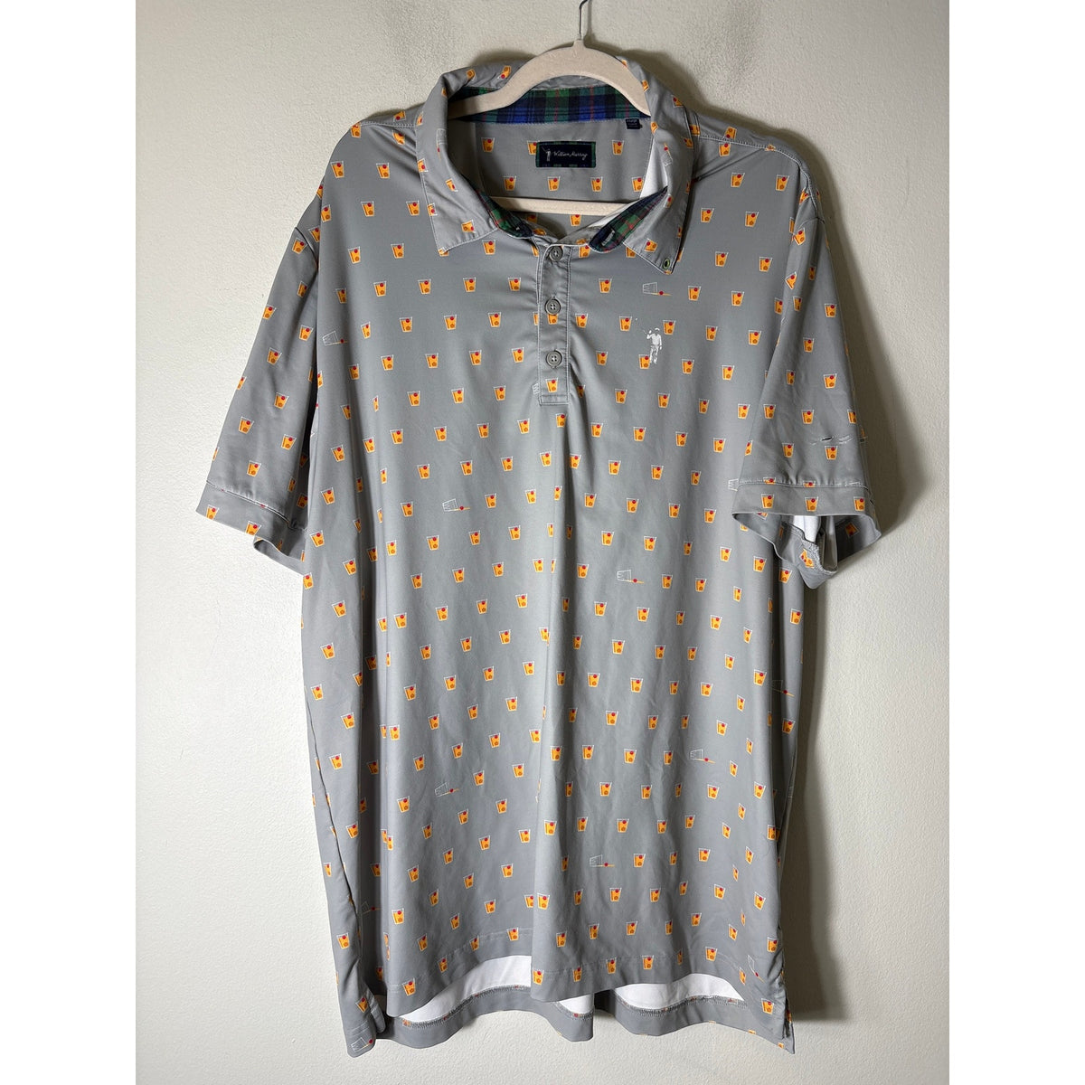 Mens William Murray Grey Collared shirt Sz XL