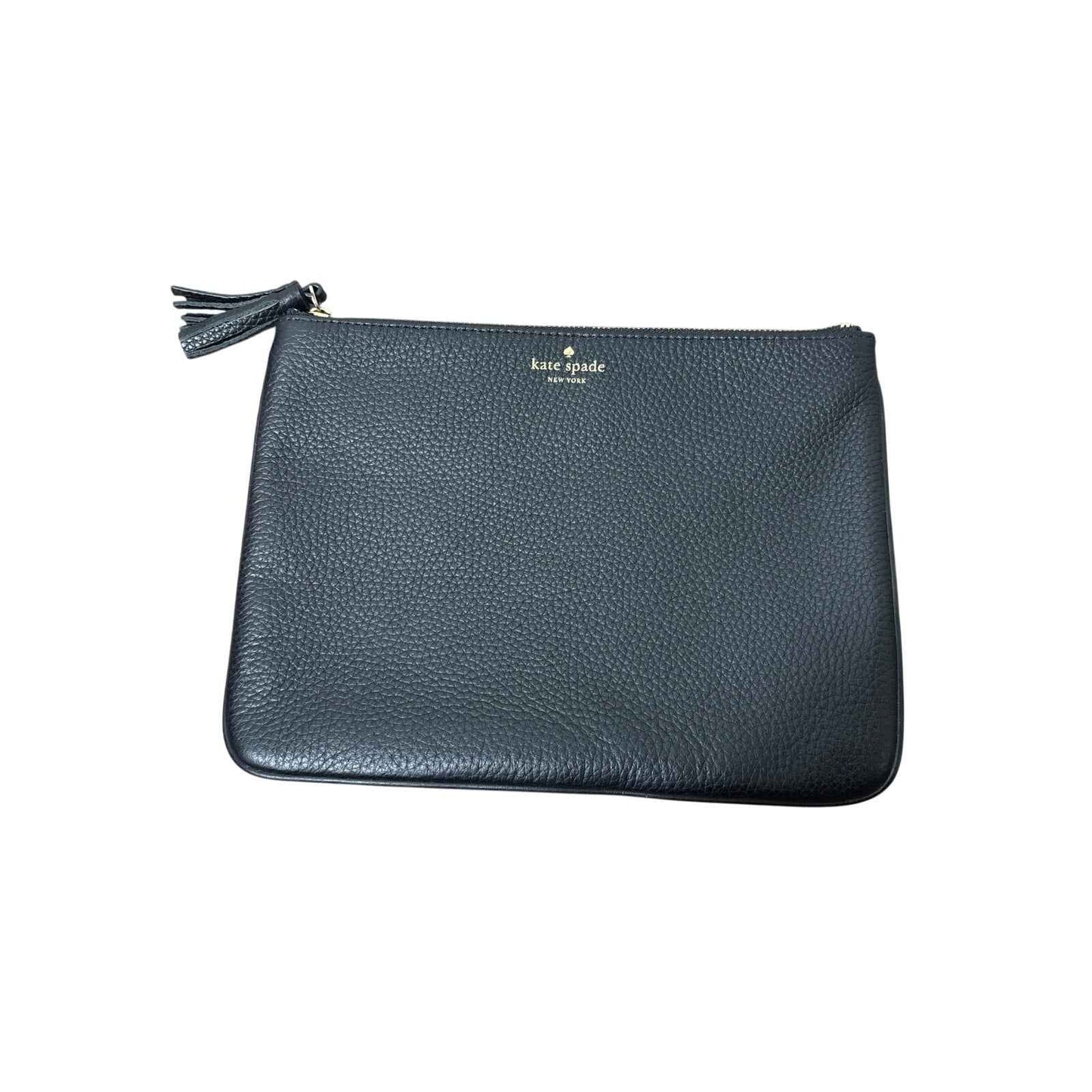 Kate Spade Black Pebble Leather Pouch 10"x7.5"