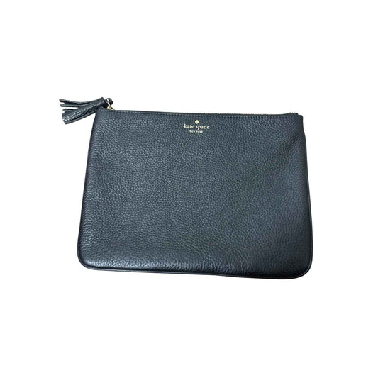 Kate Spade Black Pebble Leather Pouch 10"x7.5"