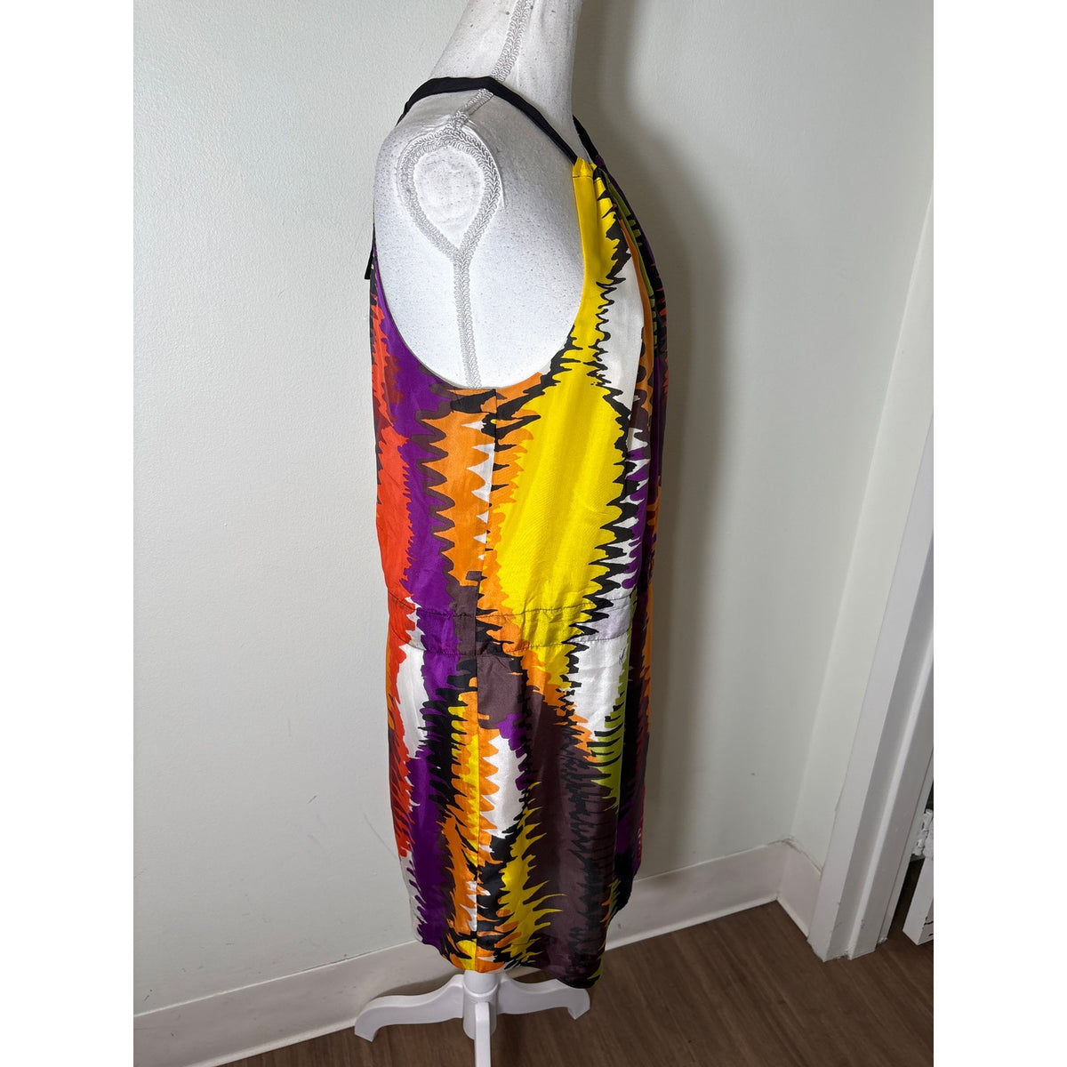 Trina Turk Multicolor Sleeveless Silk Halter Style Knee Length Dress Sz 8