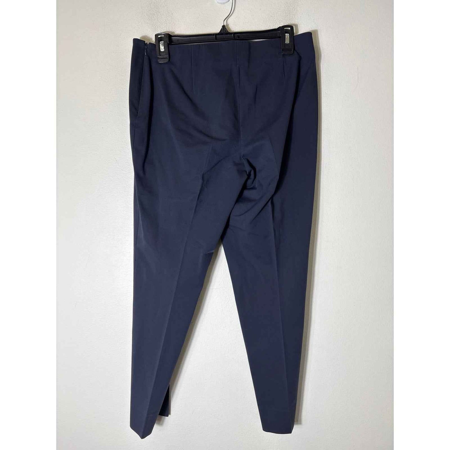 Lafayette 148 Navy Side Zip Flat Front Ankle Pants Sz 6