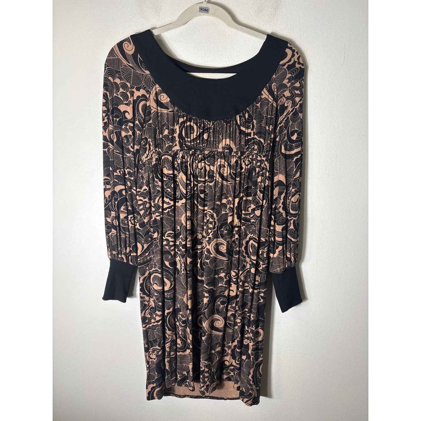 Maggie London Petites Black Long Sleeve Knee Length Knit Dress Sz 2P