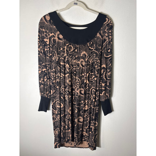 Maggie London Petites Black Long Sleeve Knee Length Knit Dress Sz 2P