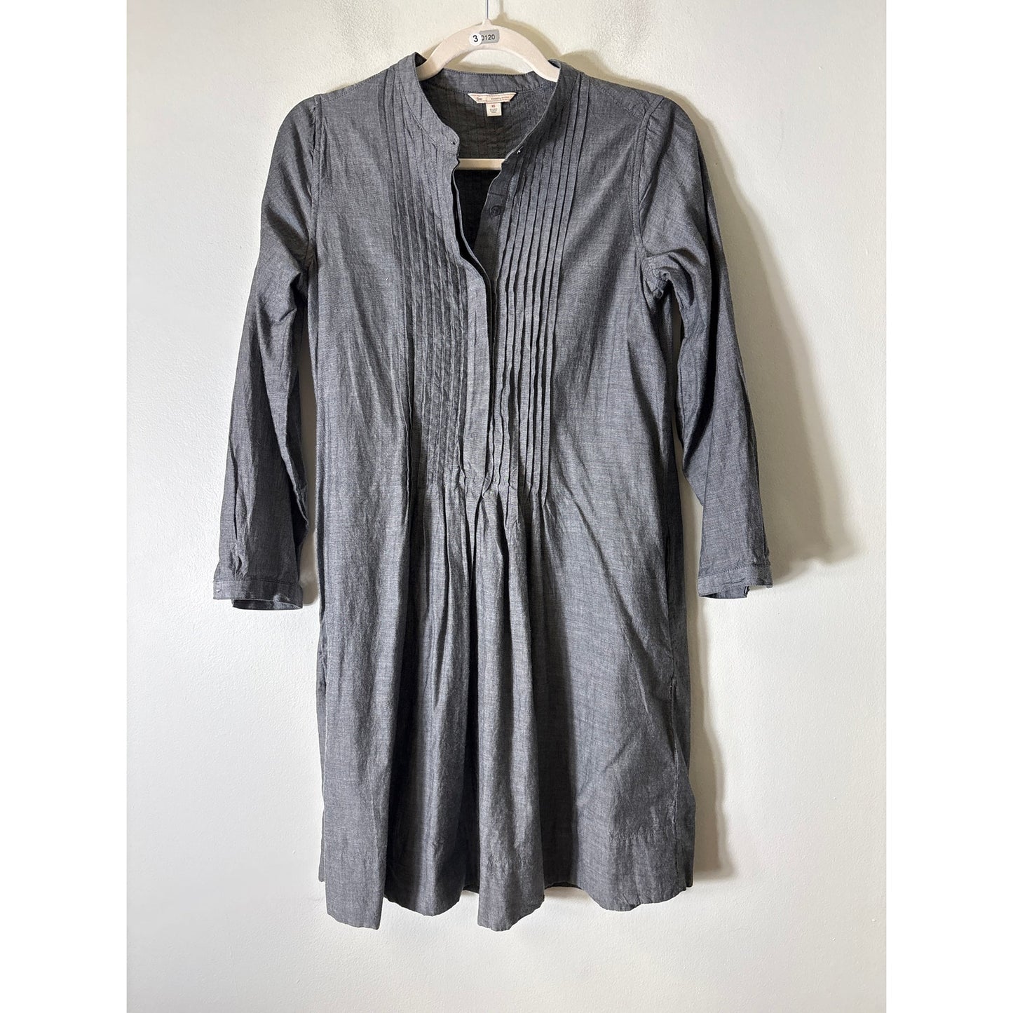 Gap Gray Long Sleeve Knee Length Cotton Dress Sz XS