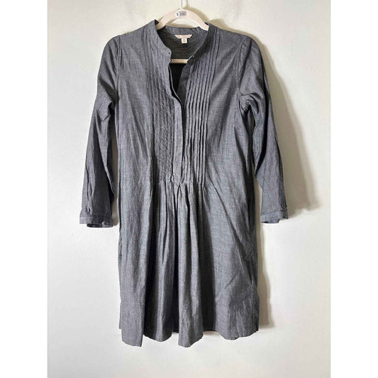Gap Gray Long Sleeve Knee Length Cotton Dress Sz XS