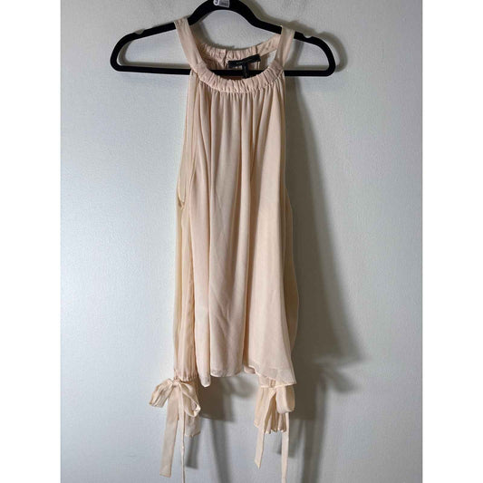 BCBG Peach Cold Shoulder Long Sleeve Blouse Sz L
