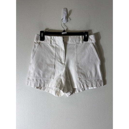 Ann Taylor Crisp White Cotton Short Shorts Sz 4