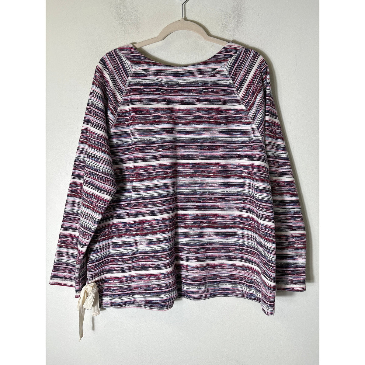 Talbots Pink Striped Boatneck Sweatshirt Sz XL