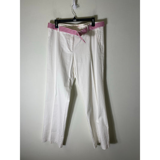 Sam Ty White Slacks W Grossgrain Belt Sz 14
