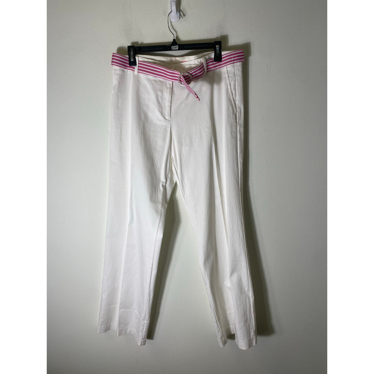 Sam Ty White Slacks W Grossgrain Belt Sz 14
