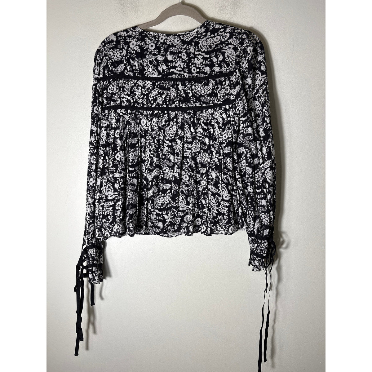 Rebecca Minkoff Black White Long Sleeve Top Sz S