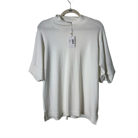 NWT Ecru Ivory Cuff Sleeve Mockneck Sweater Sz L