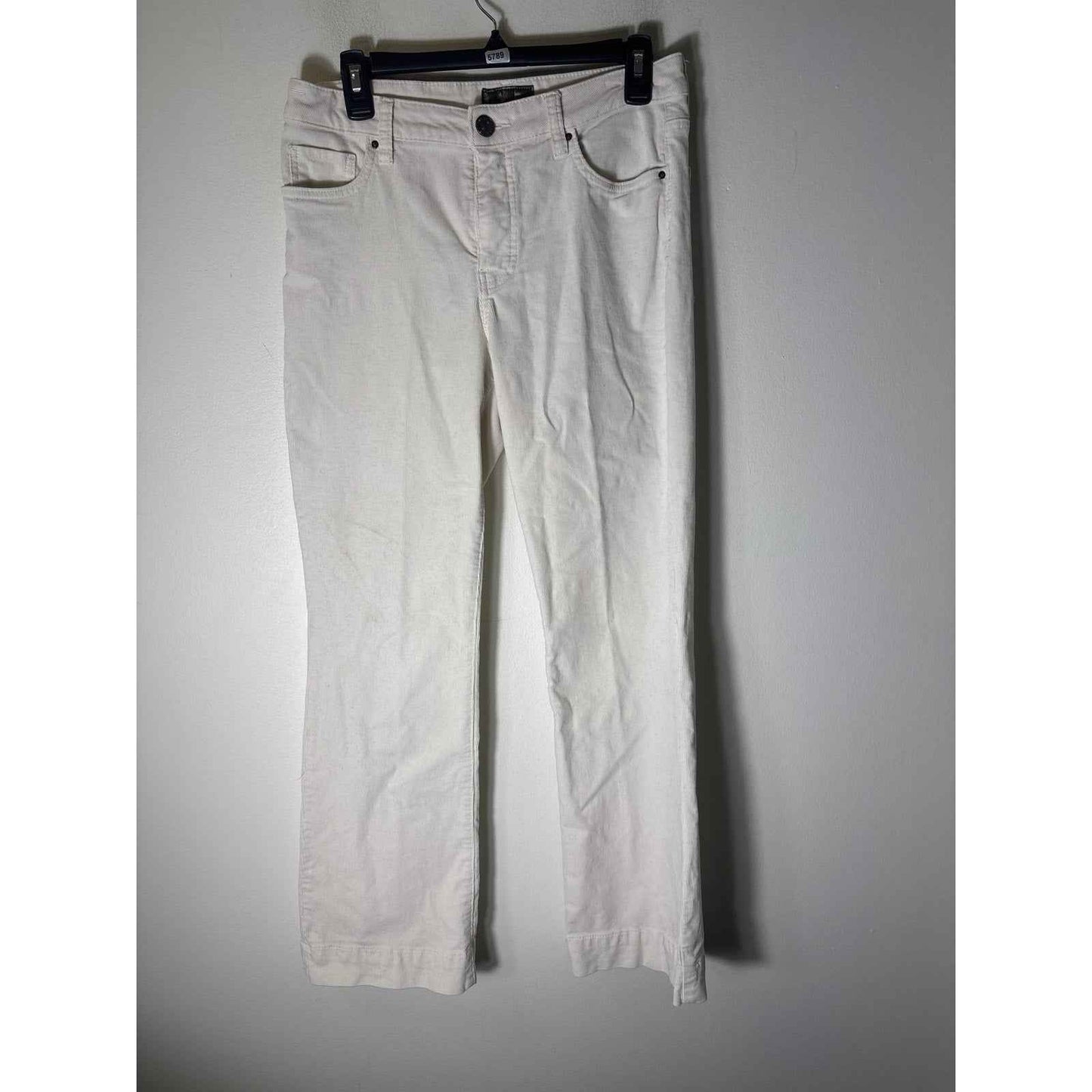 Kut from the Cloth Off White Cordoroy Straight Leg Pants Sz 6