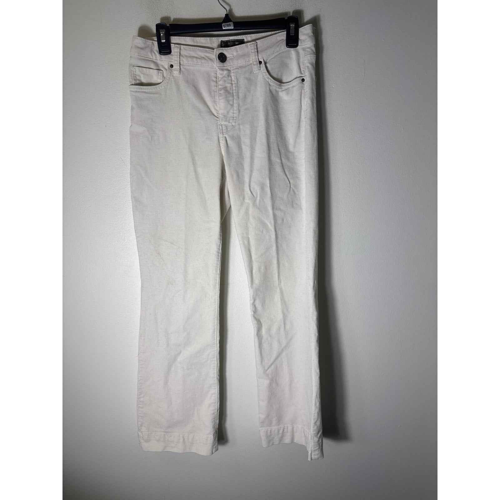 Kut from the Cloth Off White Cordoroy Straight Leg Pants Sz 6