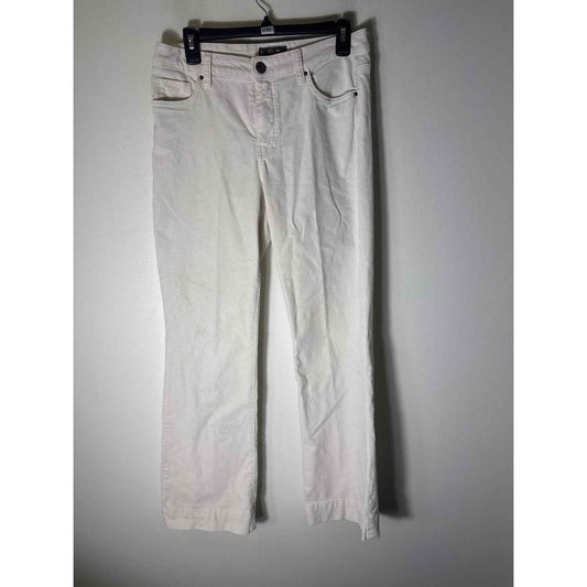 Kut from the Cloth Off White Cordoroy Straight Leg Pants Sz 6