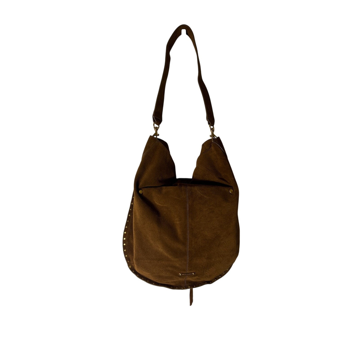 New W/O Tag Rebecca Minkoff Brown Suede Gold Studded Satchel Bag Sz 16"x15"