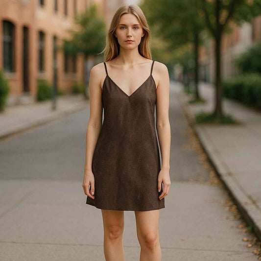 Lavendar Brown  Dark Gray/ Brown Spaghetti Strap Snake Skin Mini Dress Sz S