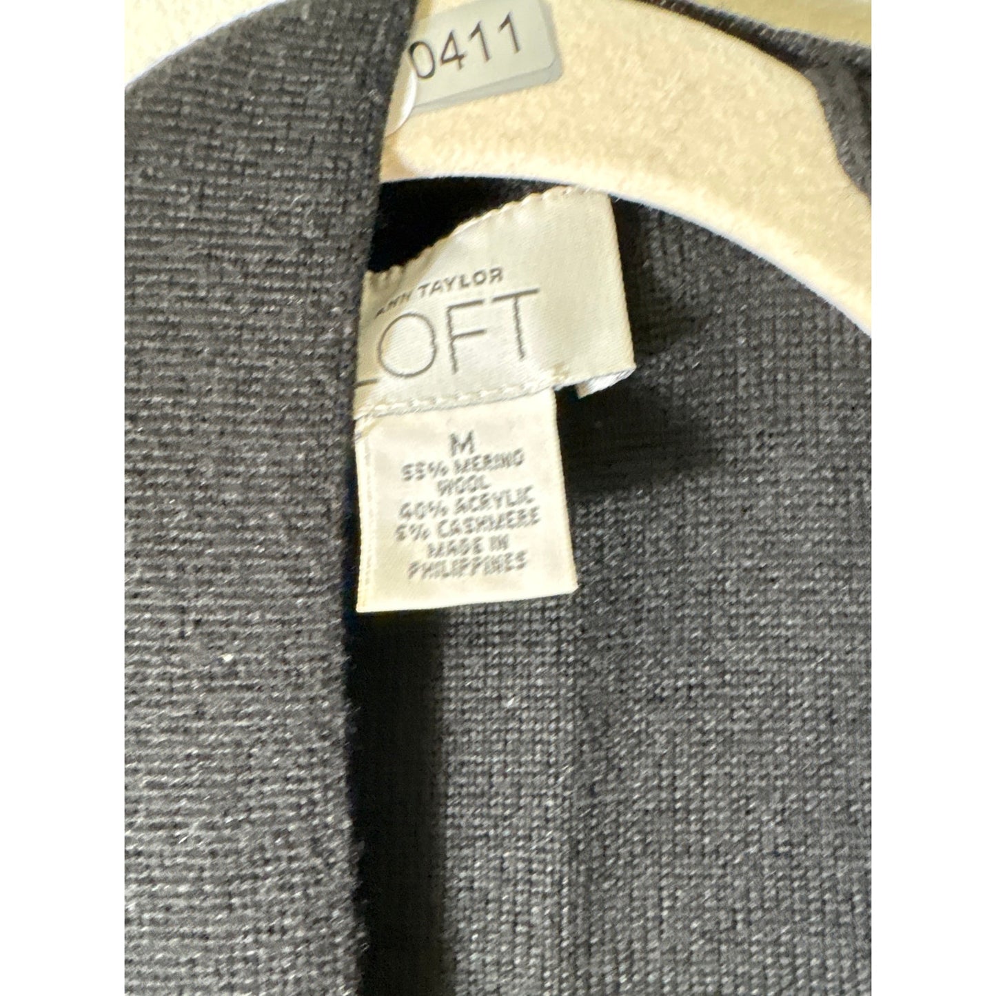 Ann Taylor Loft Black Loft Sleeve Long Cardigan Sweater Sz M