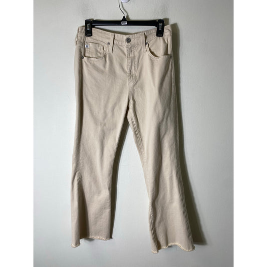 AG Los Angeles Off White Farrah Boot Crop High Rise Jeans Sz 4