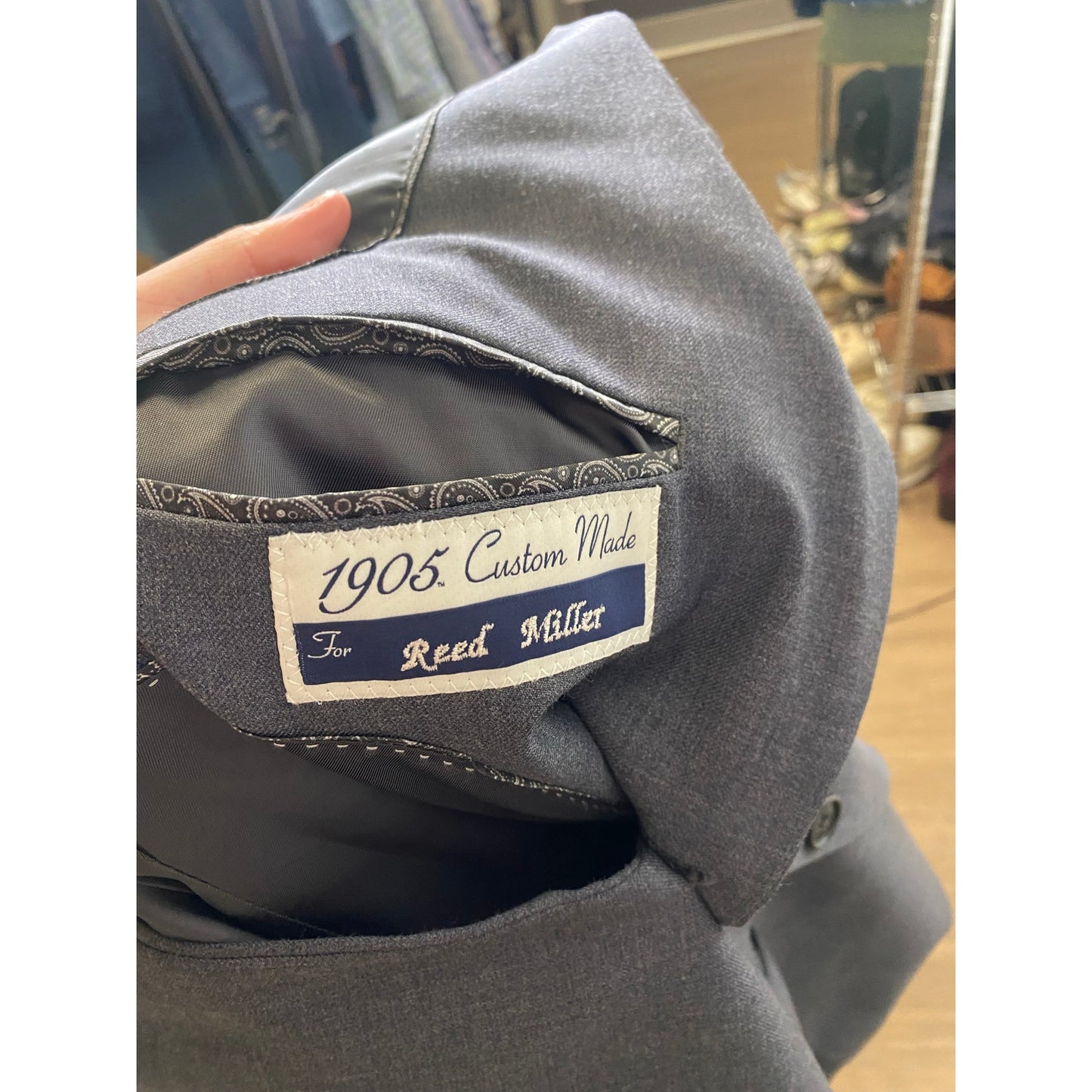 Jos A Bank Grey Suit Size 31 Pant with matching wool jacket