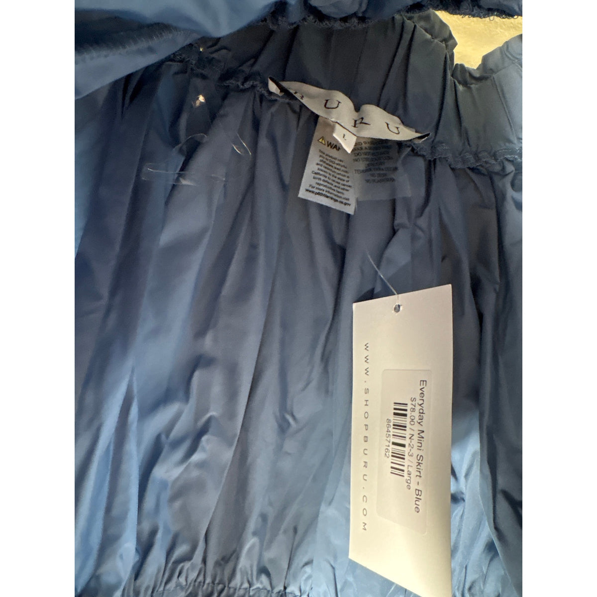 NWT Buru Blue Everyday Mini Skirt Sz L