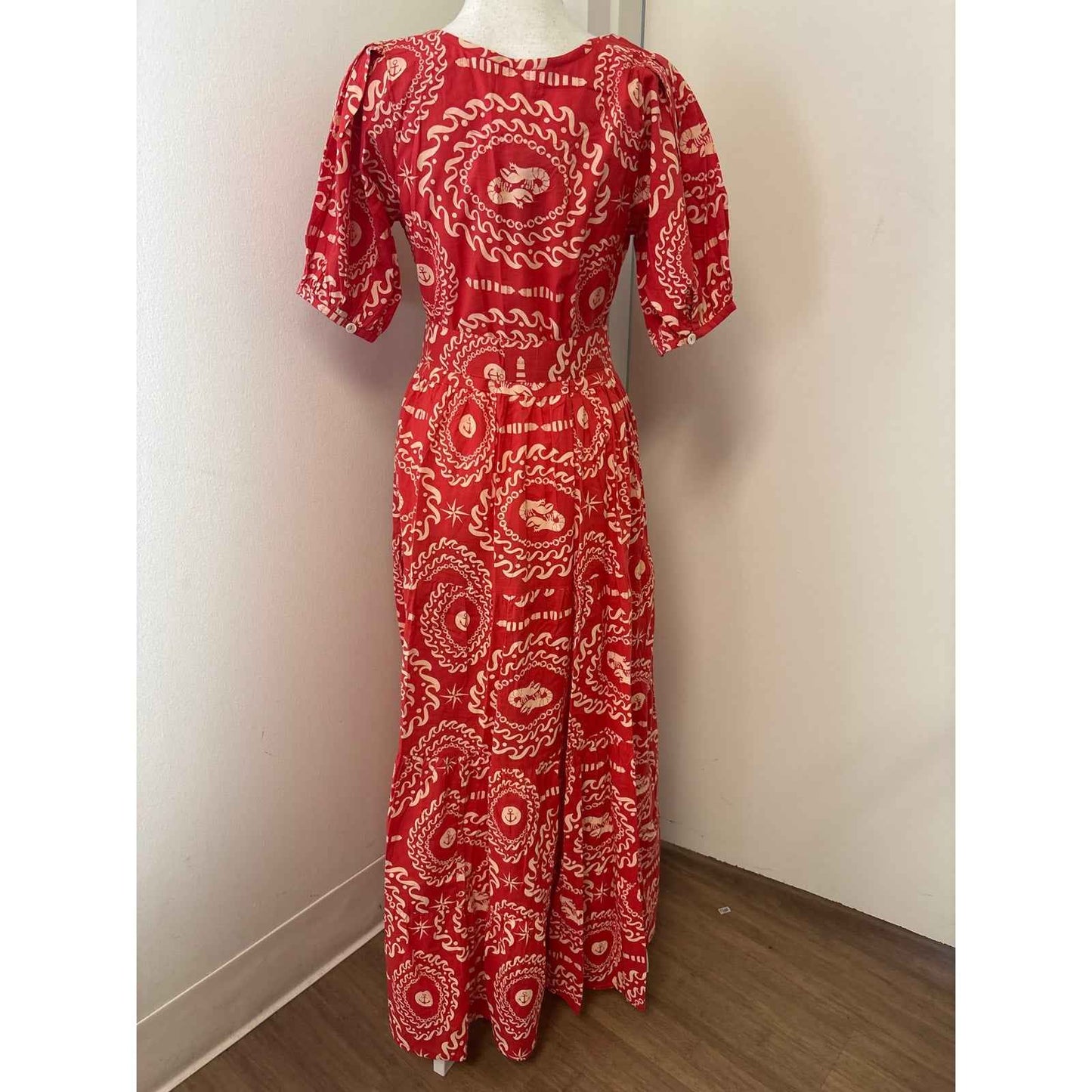 NWT Beyond by Vera Daisy Sail Away Red and Cream Dress Sz S