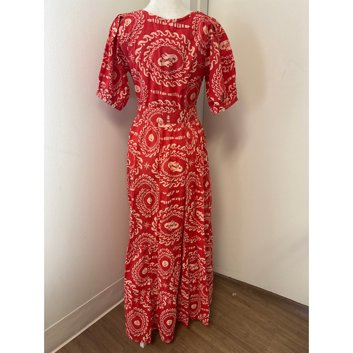 NWT Beyond by Vera Daisy Sail Away Red and Cream Dress Sz S