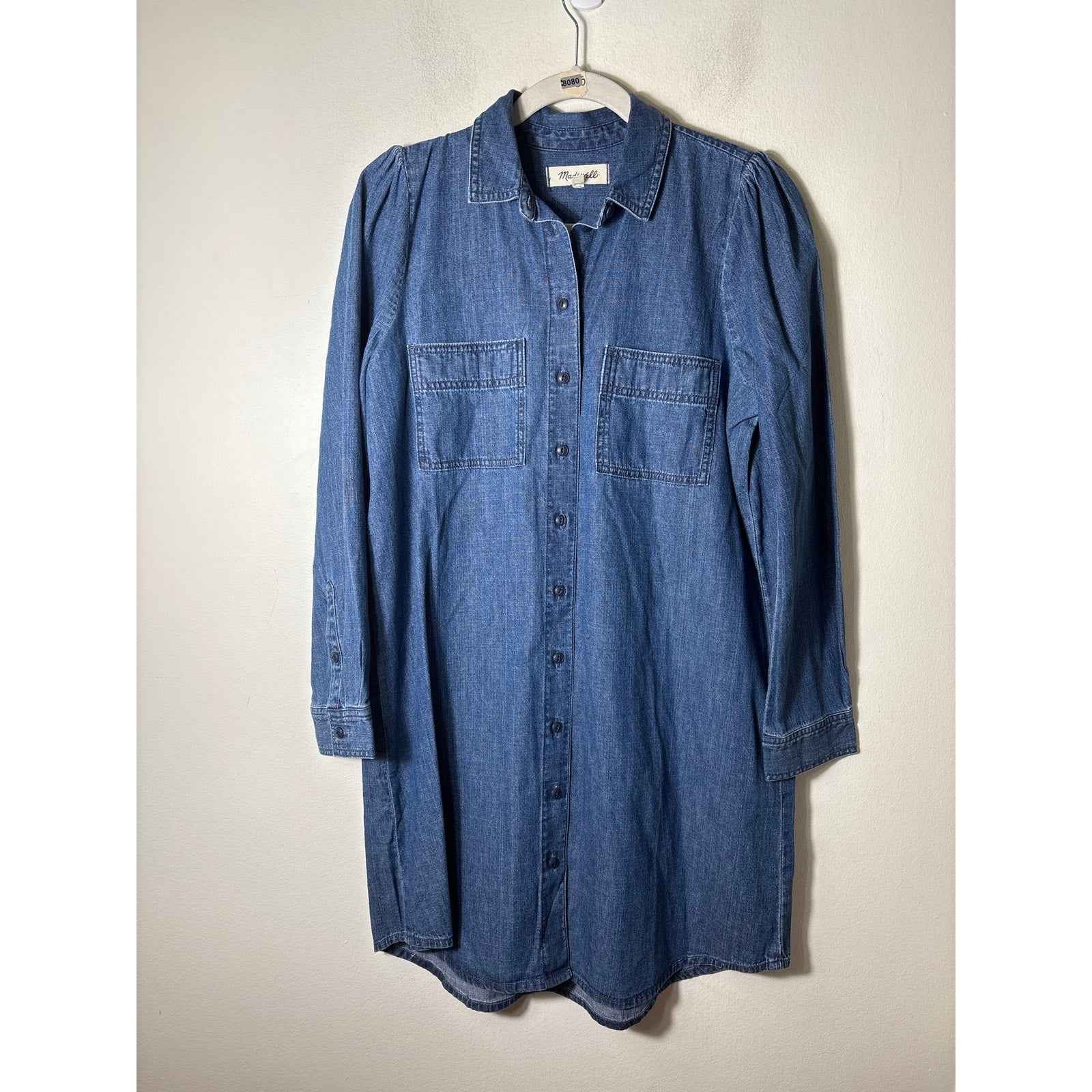NWT Madewell Denim Long Sleeve Mini Dress Sz S
