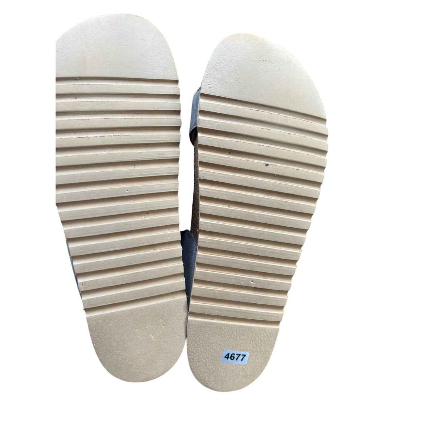 Taos Gray Leather Outdoor Slide with Velcro Strap Sz EUR 40