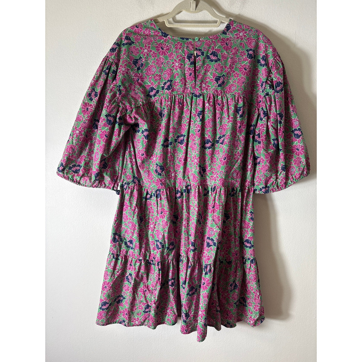 Sundry Pink and Greeen Floral Tiered Dress Sz 0