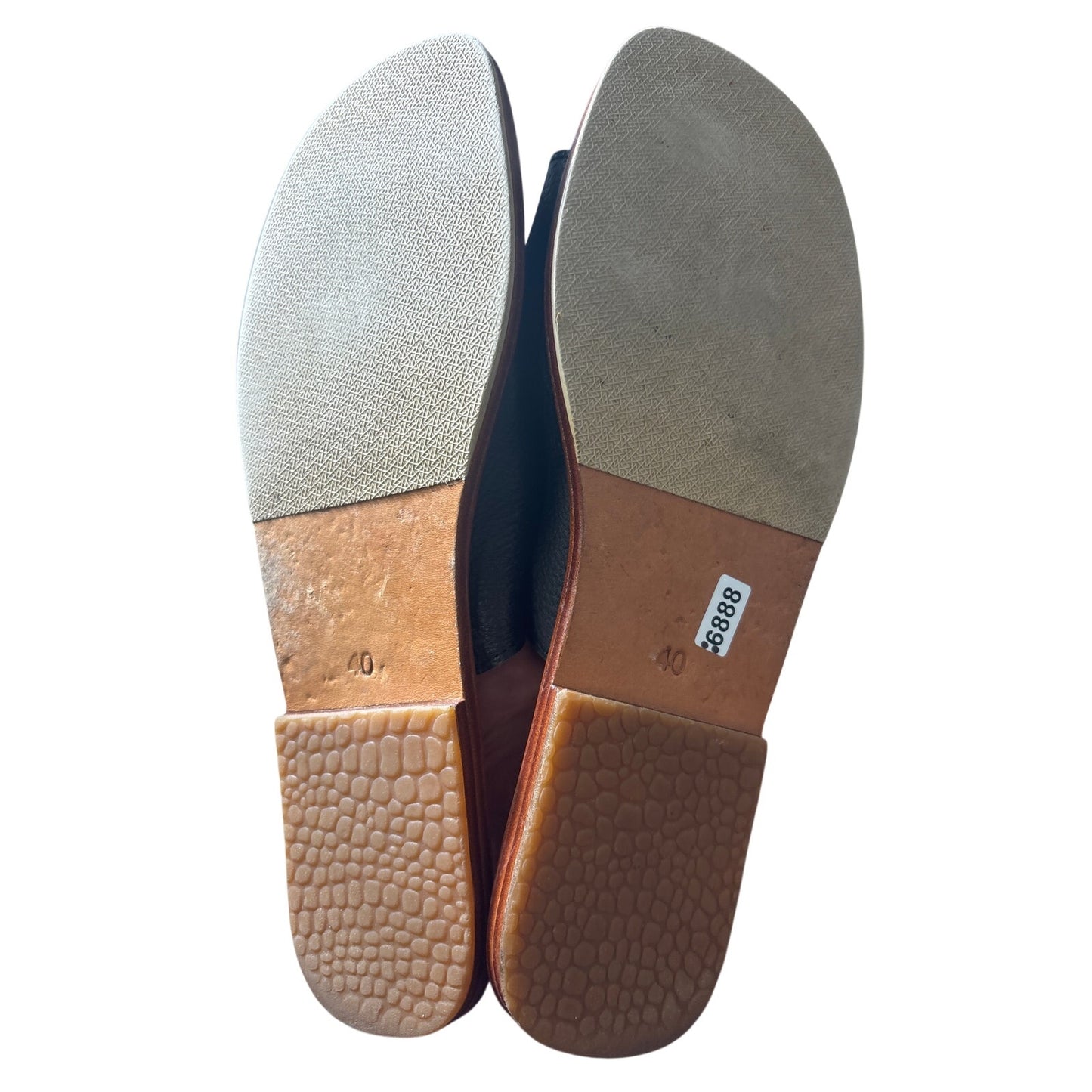 James Smith Black Pebbled Leather Flat Slides Sz 40 (9.5)