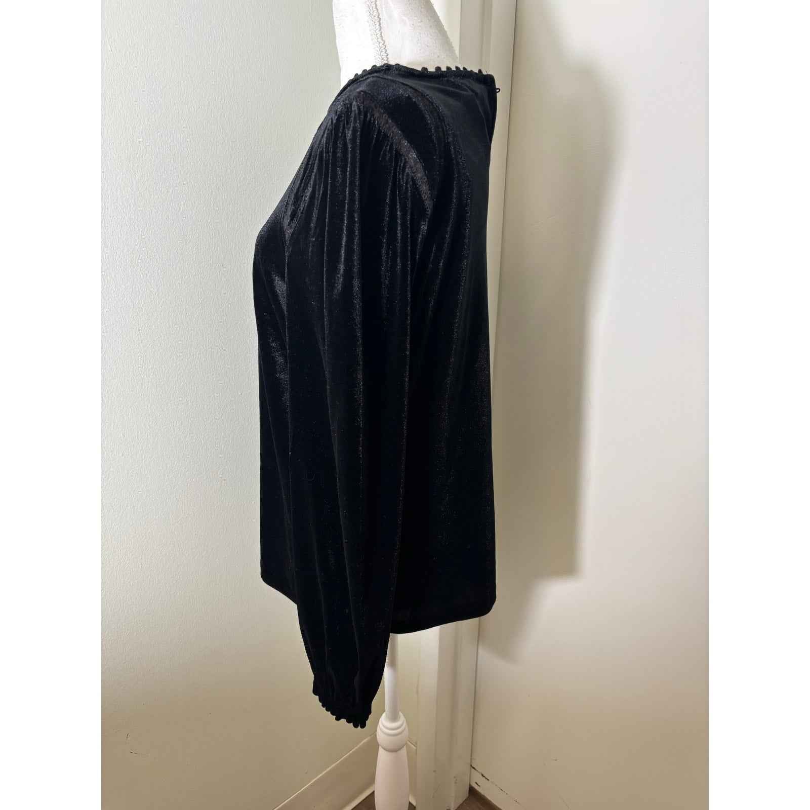 NWT Boden Black Velvet Long Sleeve Shirt Sz 10