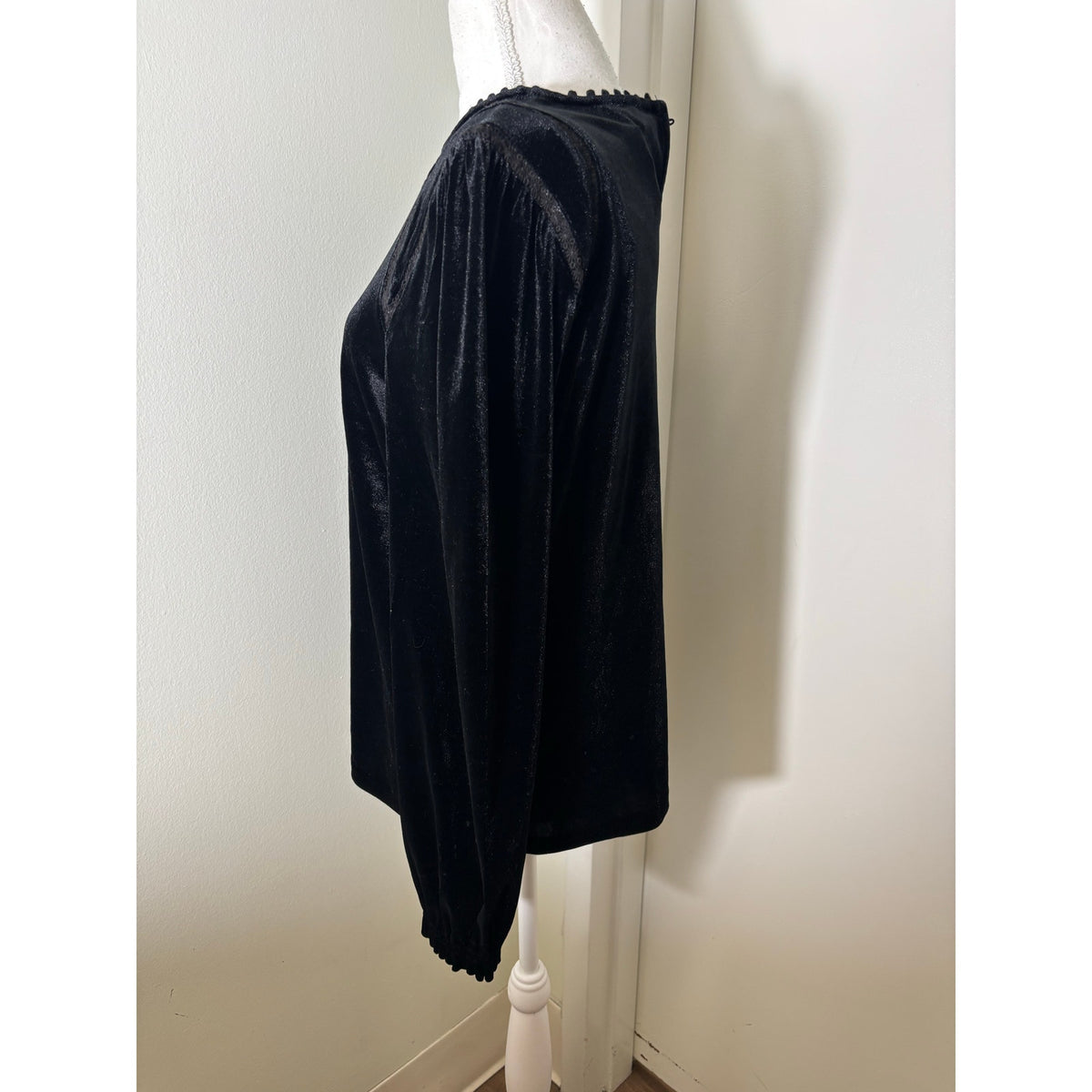 NWT Boden Black Velvet Long Sleeve Shirt Sz 10