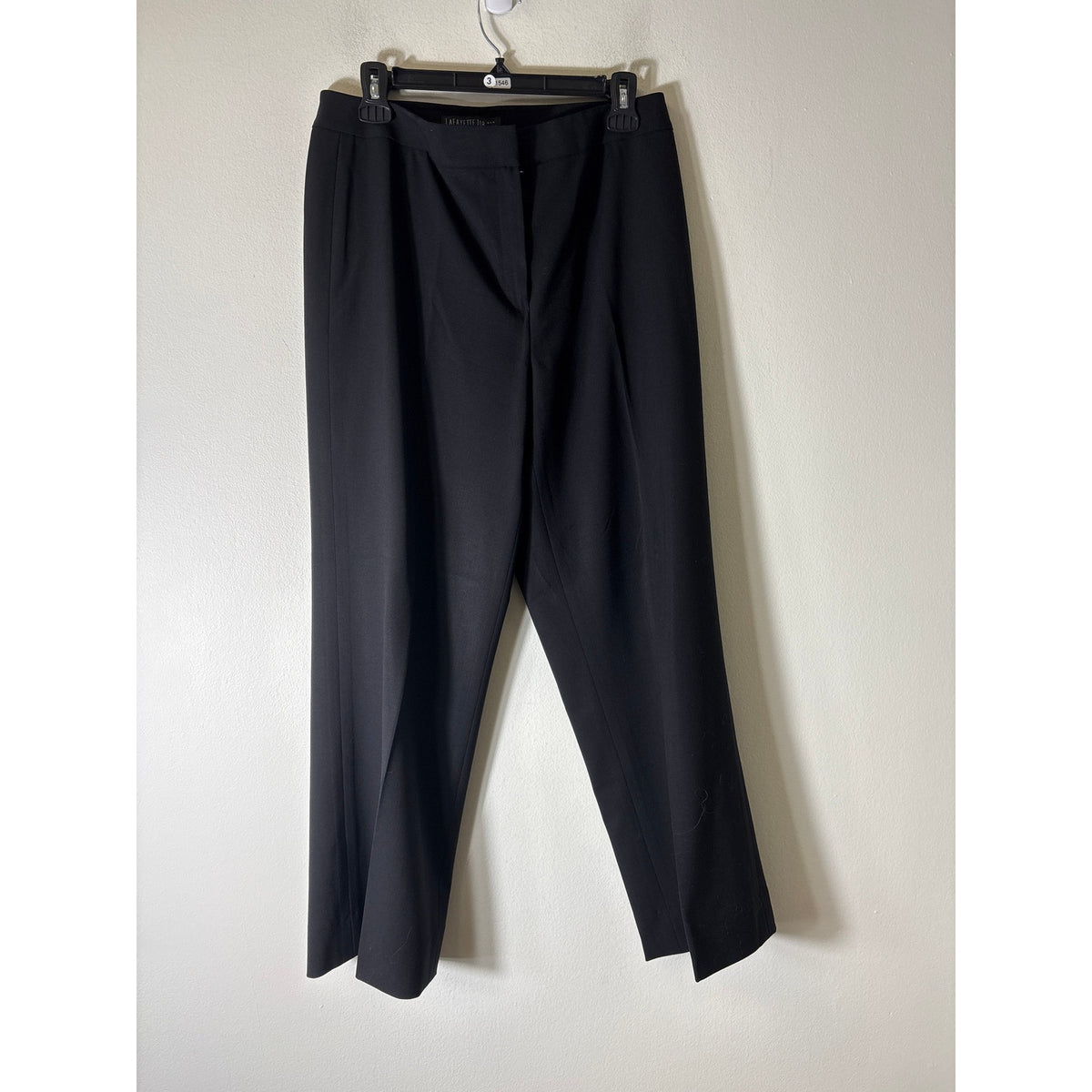 Lafayette 148 Black Flat Front Slacks Sz 10