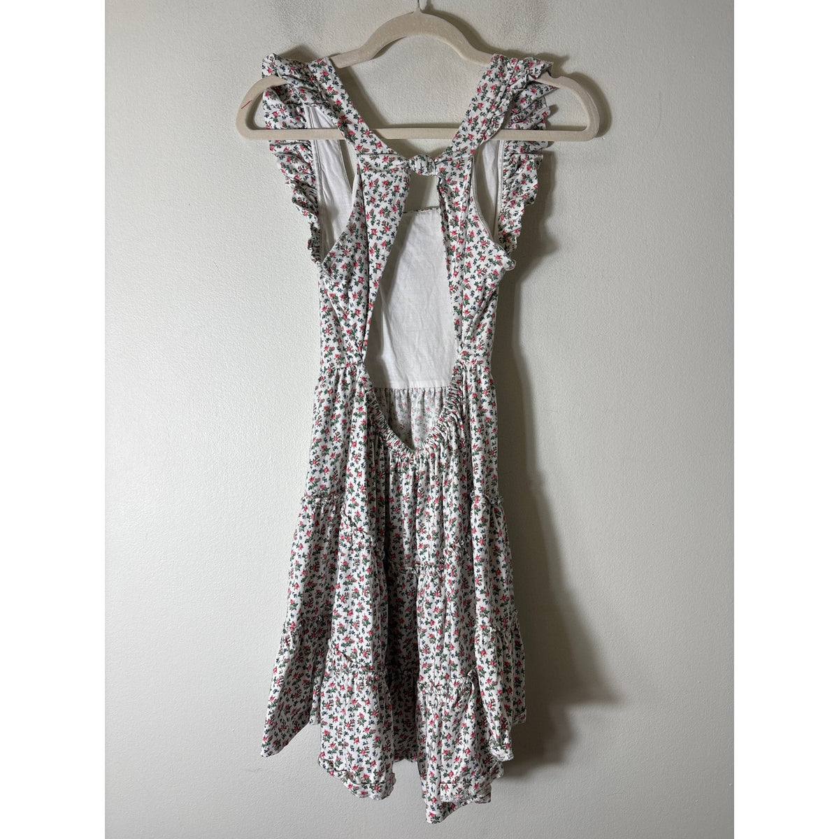 Girls Polo Ralph Lauren White Floral Cotton Summer Backless Dress Sz 16 (L)