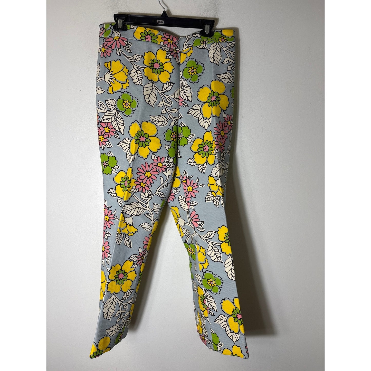 Vintage Tory  Burch Blue Floral Flare Leg Pants sz 14