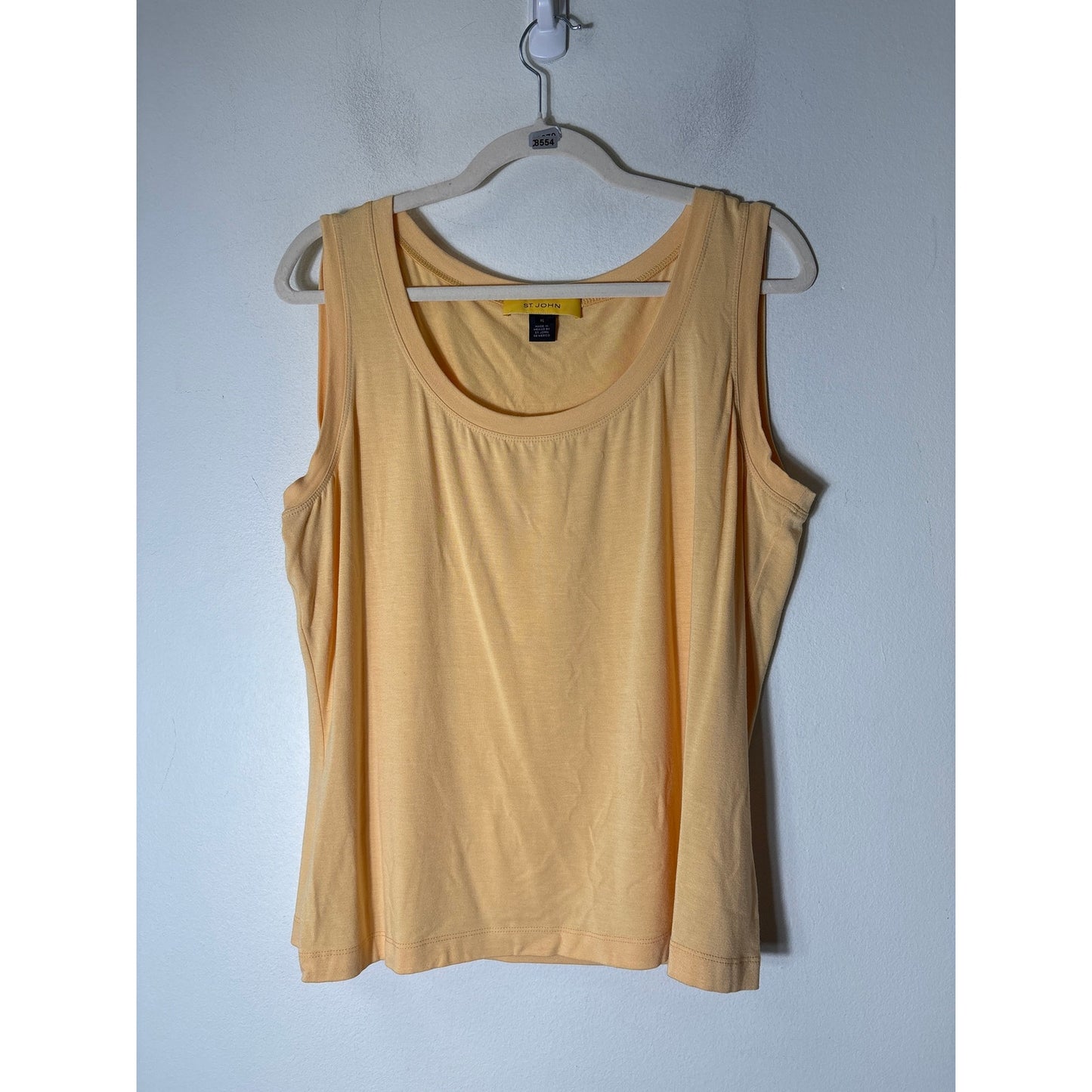 St. John Marigold Yellow Sleeveless Cotton Top Sz 14