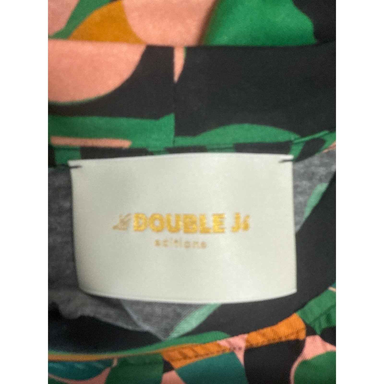 La Double J Silk Pink/Green/Orange Pattern Top Sz S