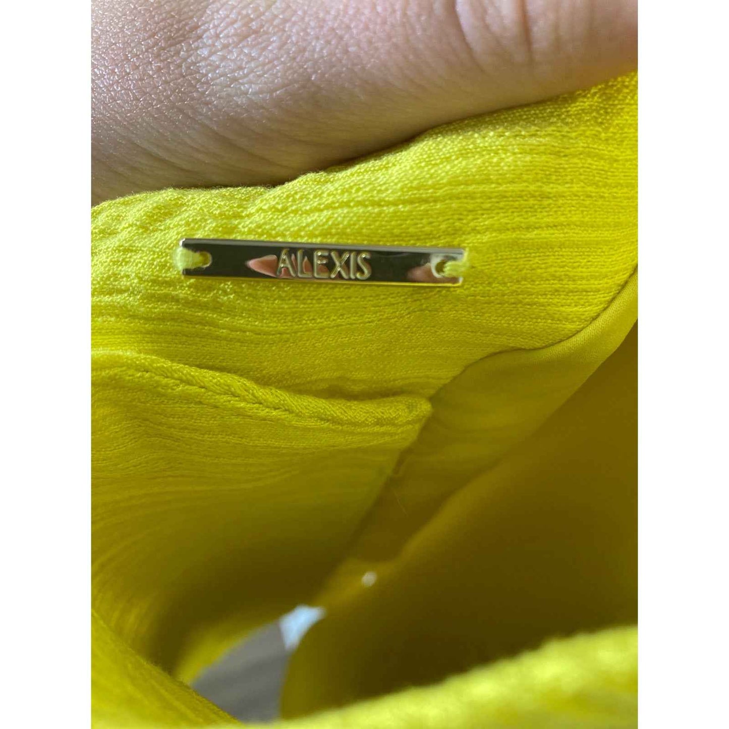 Alexis Yellow Halter Back Button Down Mini Dress Sz XS