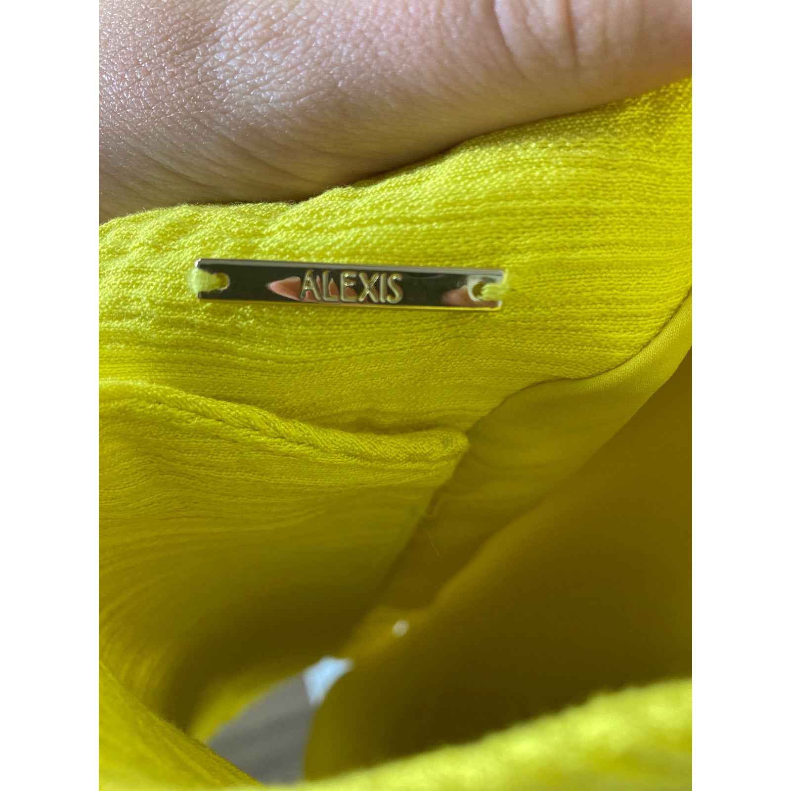 Alexis Yellow Halter Back Button Down Mini Dress Sz XS