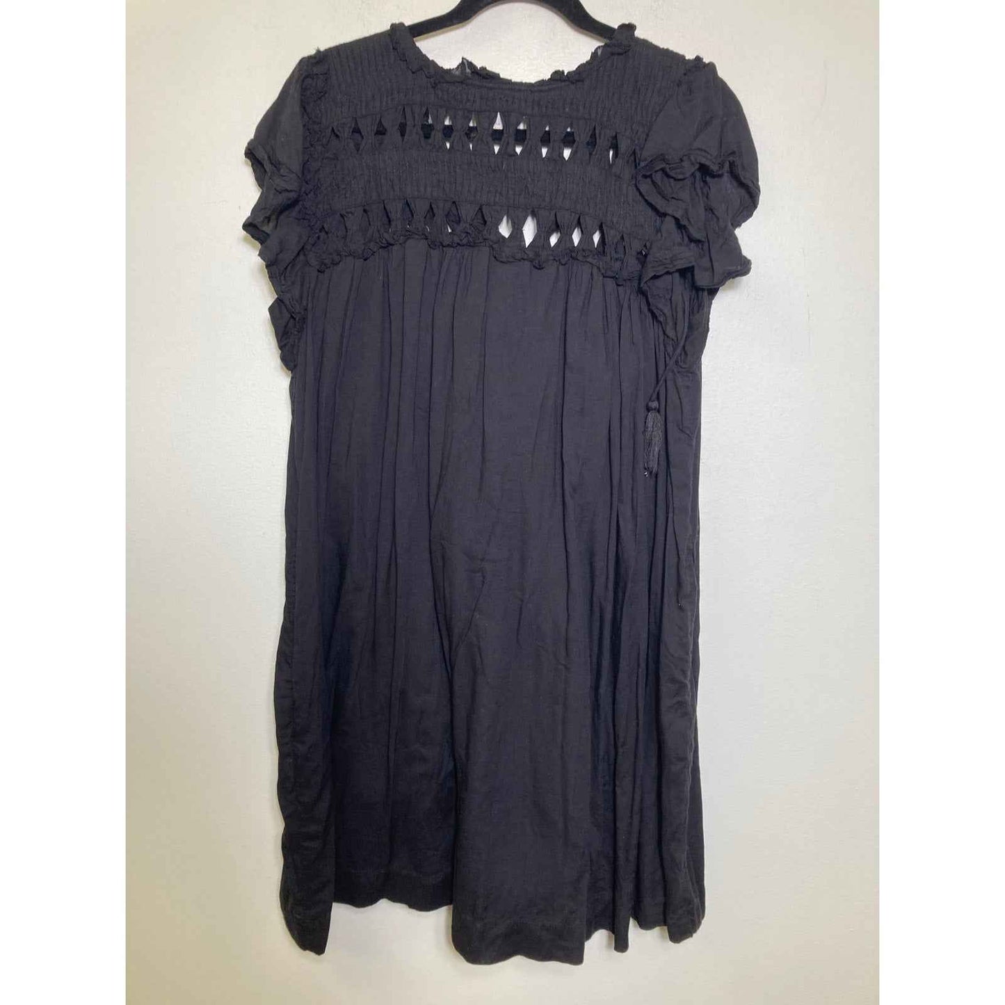 Dear John Black Flutter Sleeve Knee Length Dress Sz L
