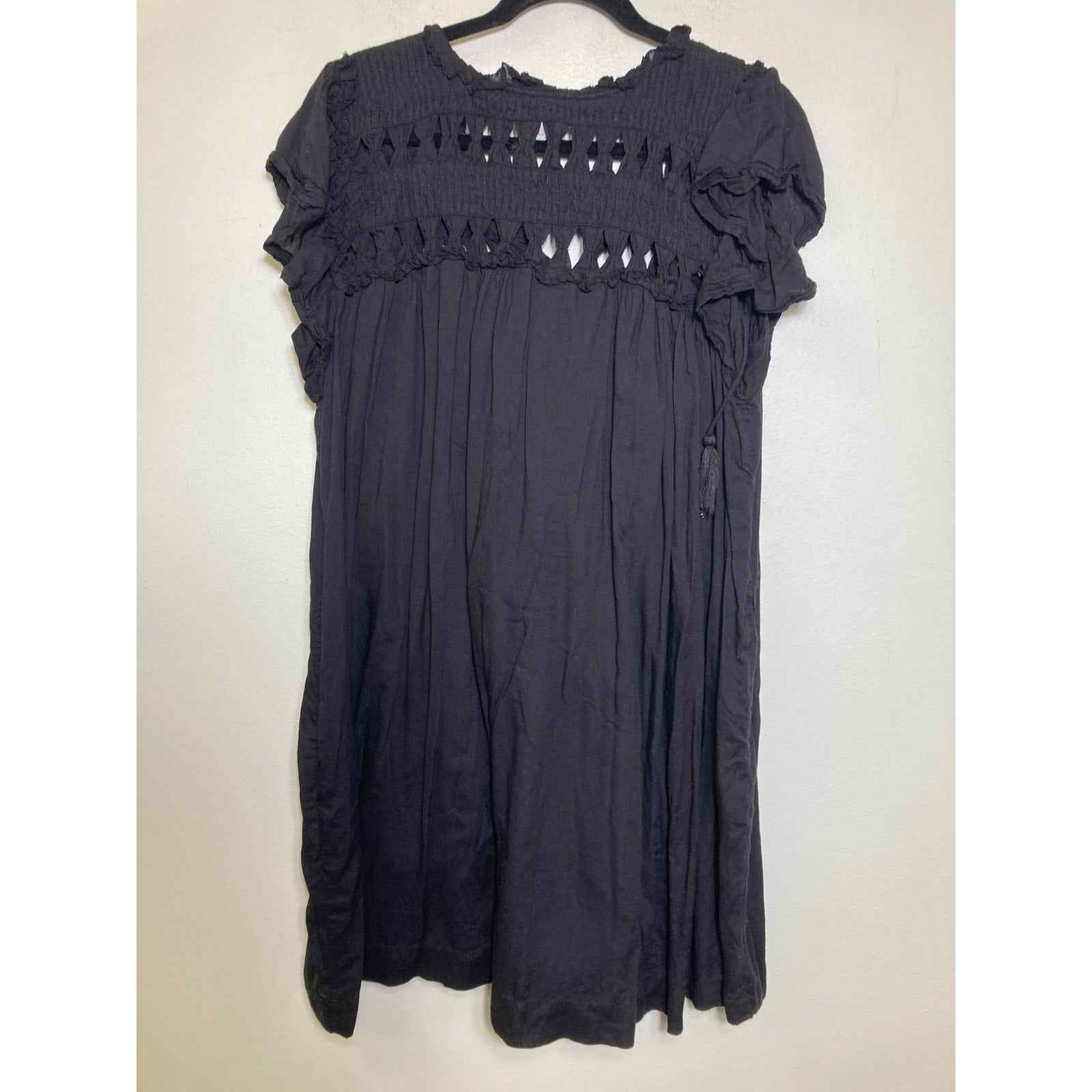 Dear John Black Flutter Sleeve Knee Length Dress Sz L