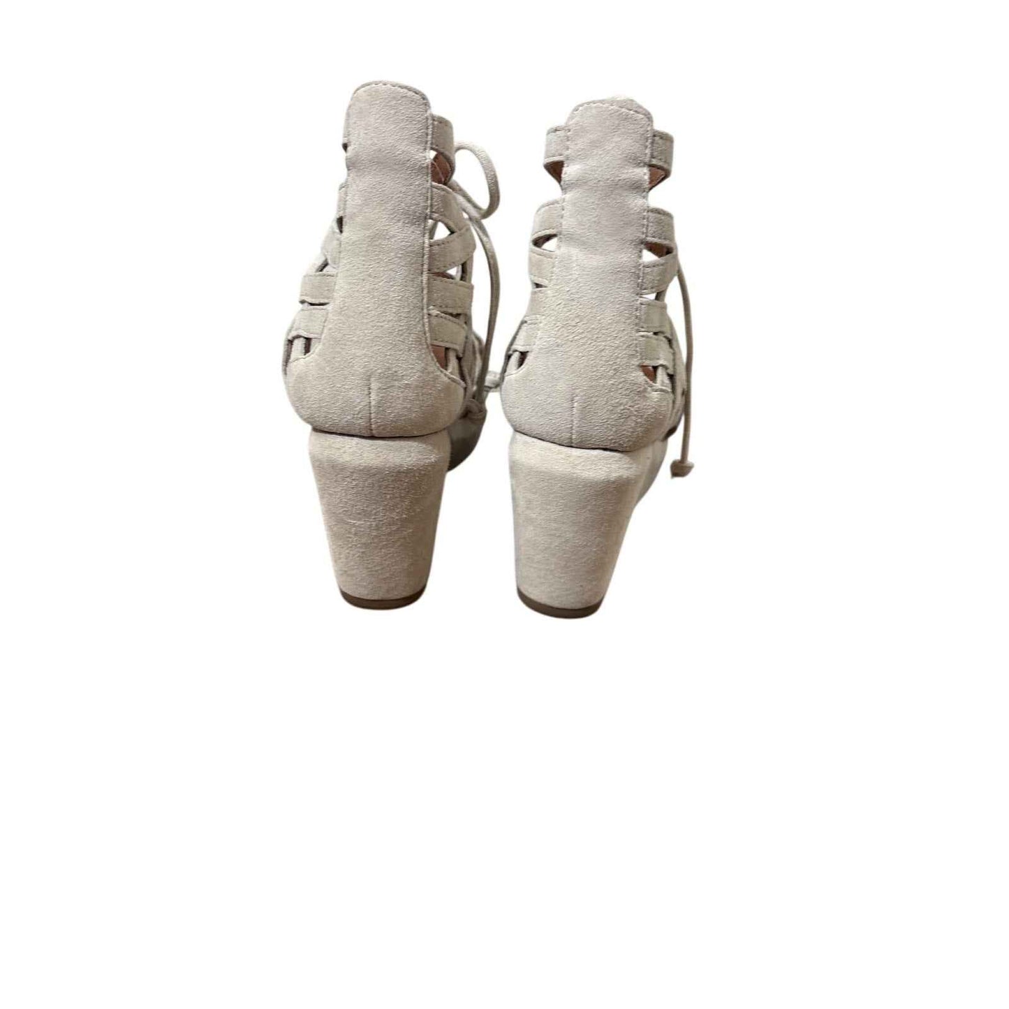 Gentle Soul Cream Suede Cage Wedges sz 7.5