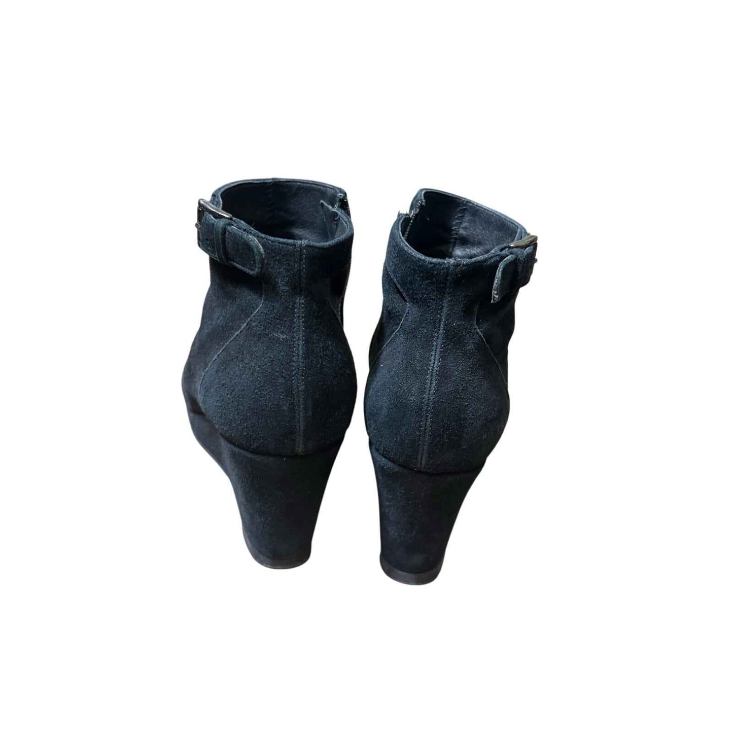 Cordani Black Suede Platform Wedge Zip Up Ankle Boot Sz 8.5